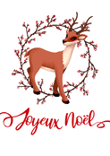 Renne majestueux avec baies pour No&euml;l